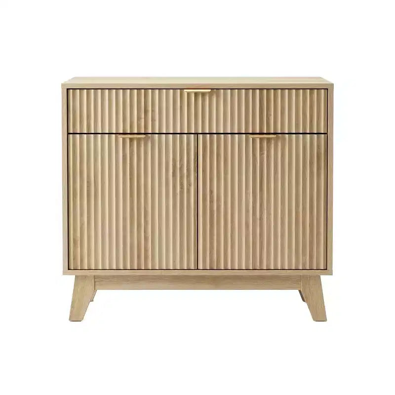Fluted Sideboard Buffet Cabinet with Adjustable Shelf & Drawer for Dining Room Kitchen Living Room