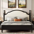 GDFStudio Peterson Wood Platform Bed with Upholstered Headboard