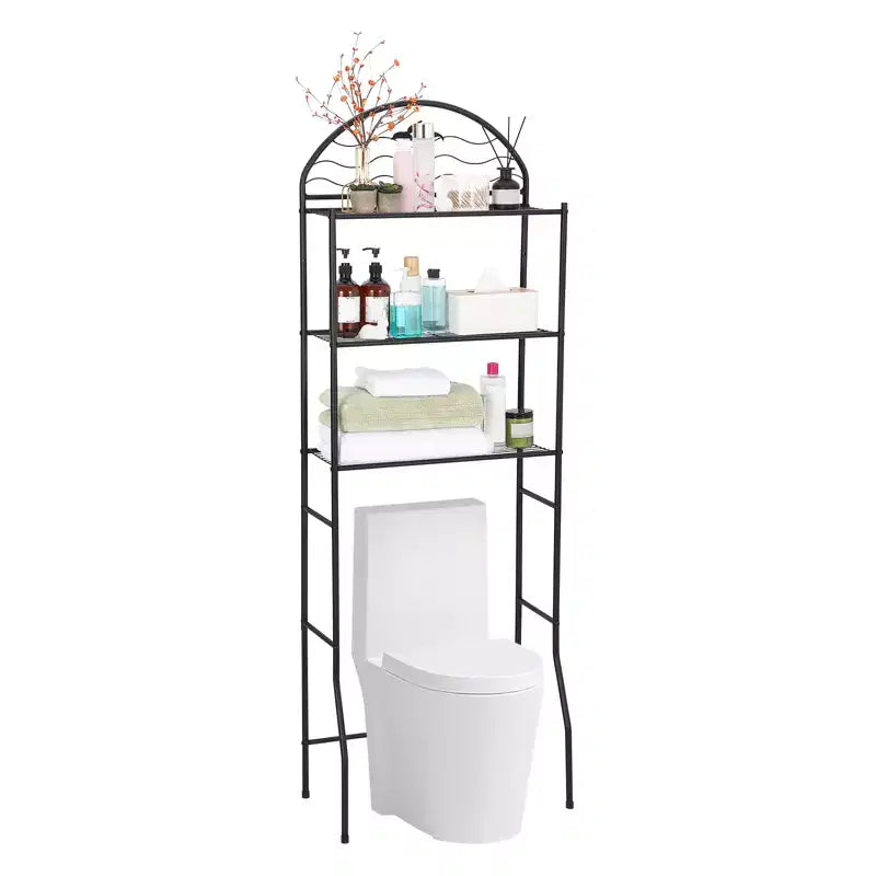 3-Tier Metal Over-the-Toilet Storage Rack, Freestanding Space-Saving Bathroom Organizer Shelf for Towels and Toiletries