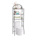3-Tier Metal Over-the-Toilet Storage Rack, Freestanding Space-Saving Bathroom Organizer Shelf for Towels and Toiletries