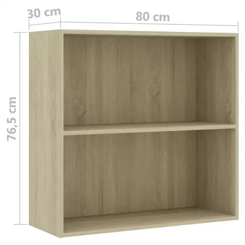 Libreria Sonoma Rovere Legno Multistrato, 2 Ripiani, Media