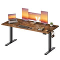 VASAGLE Electric Standing Desk, Height Adjustable Desk, Sedentary Reminder, 4 Memory Heights, for Home Office, 63 x 27.6 Inches, Rustic Brown