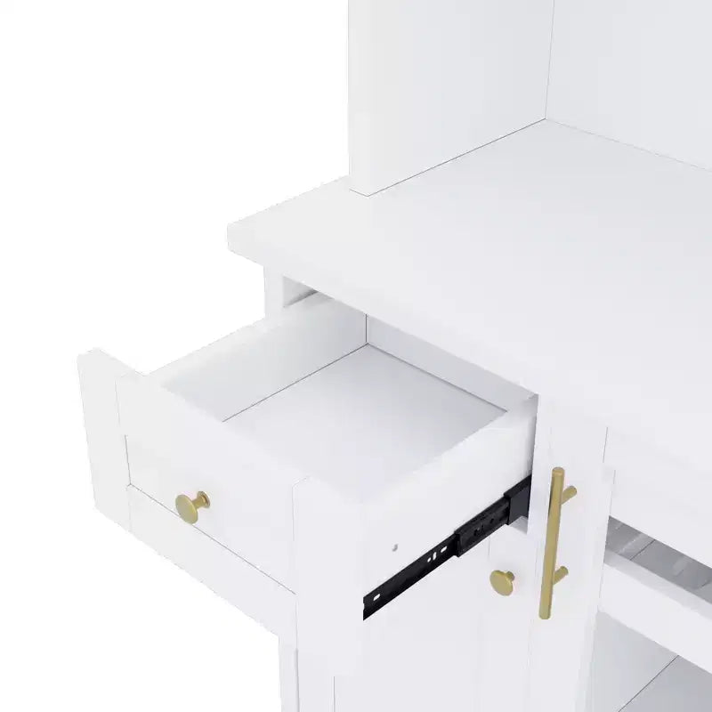Credenza rustica autoportante con cristalliera, armadio alto da cucina con portabottiglie e ripiani regolabili per sala da pranzo