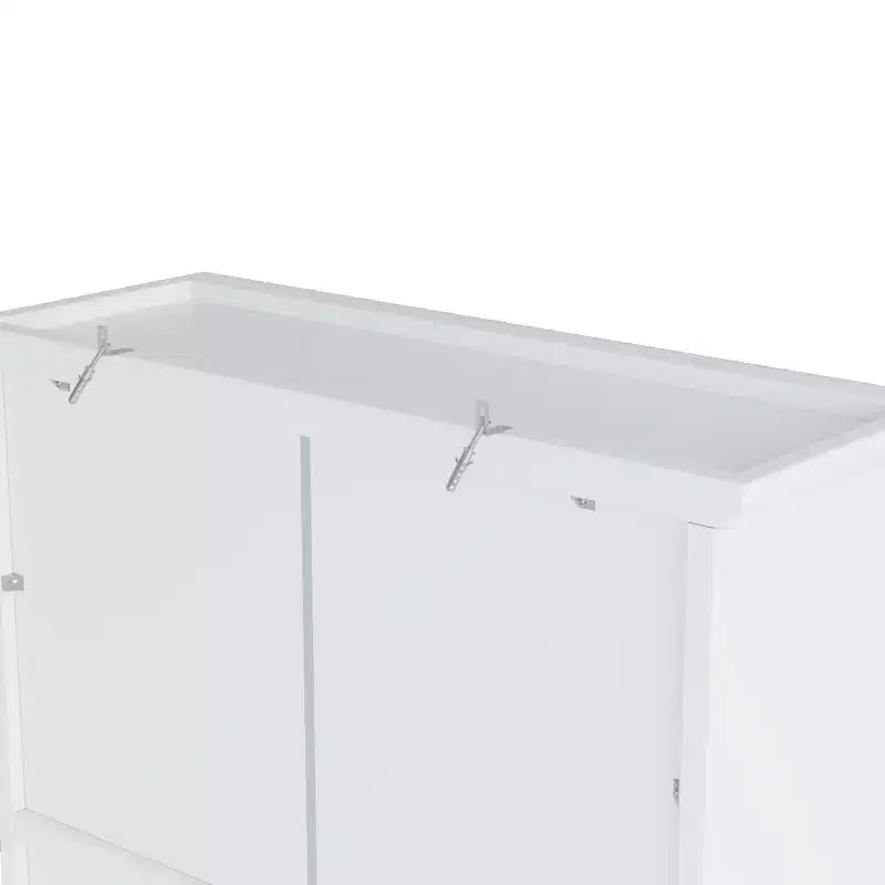 Credenza rustica autoportante con cristalliera, armadio alto da cucina con portabottiglie e ripiani regolabili per sala da pranzo