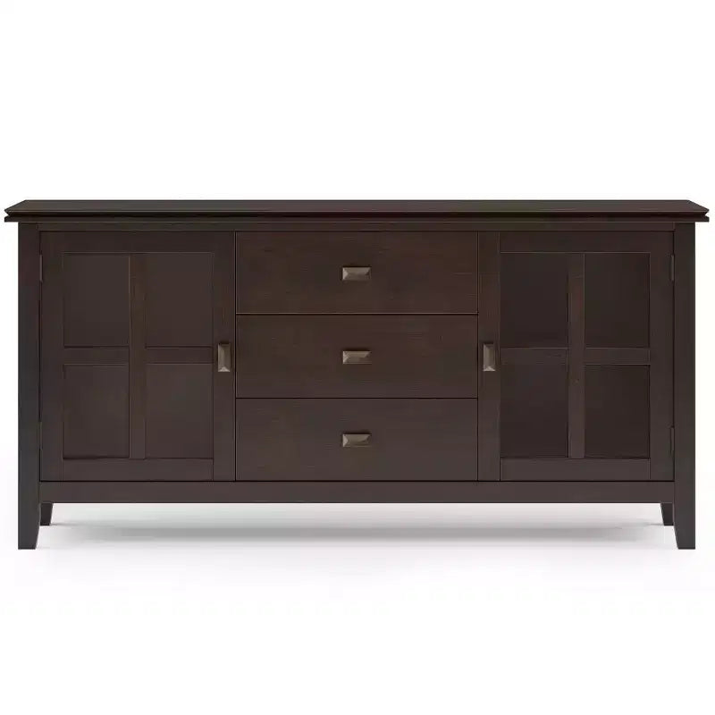 Credenza buffet in multistrato di pino con ante in vetro 60'' x 30''