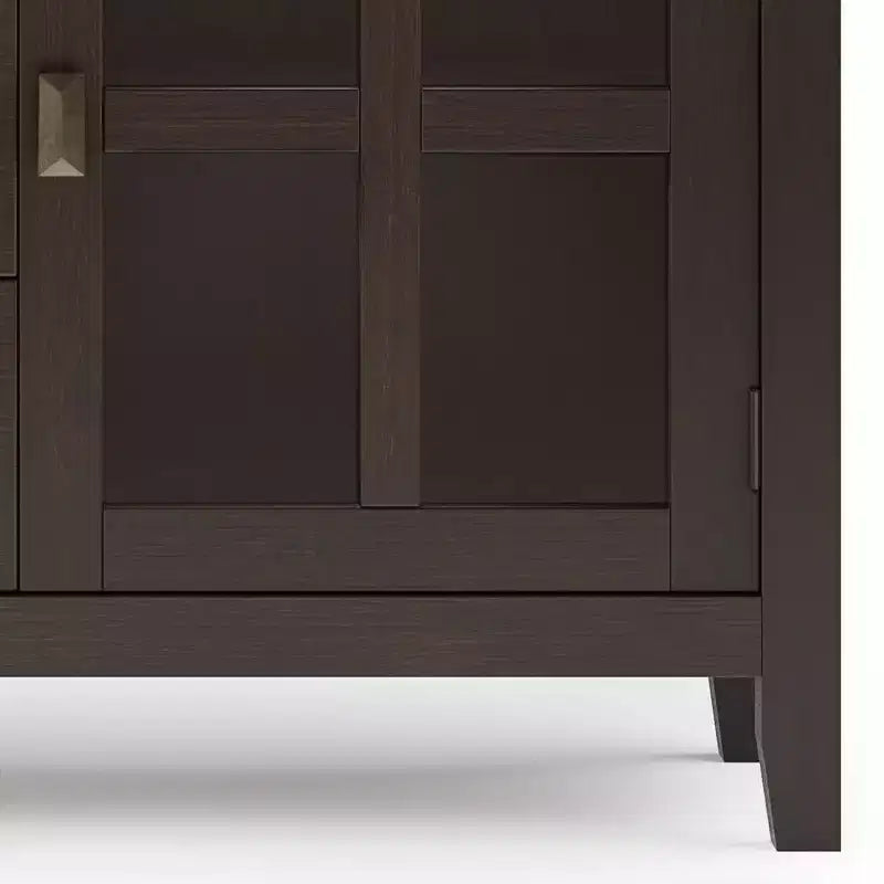 Credenza buffet in multistrato di pino con ante in vetro 60'' x 30''