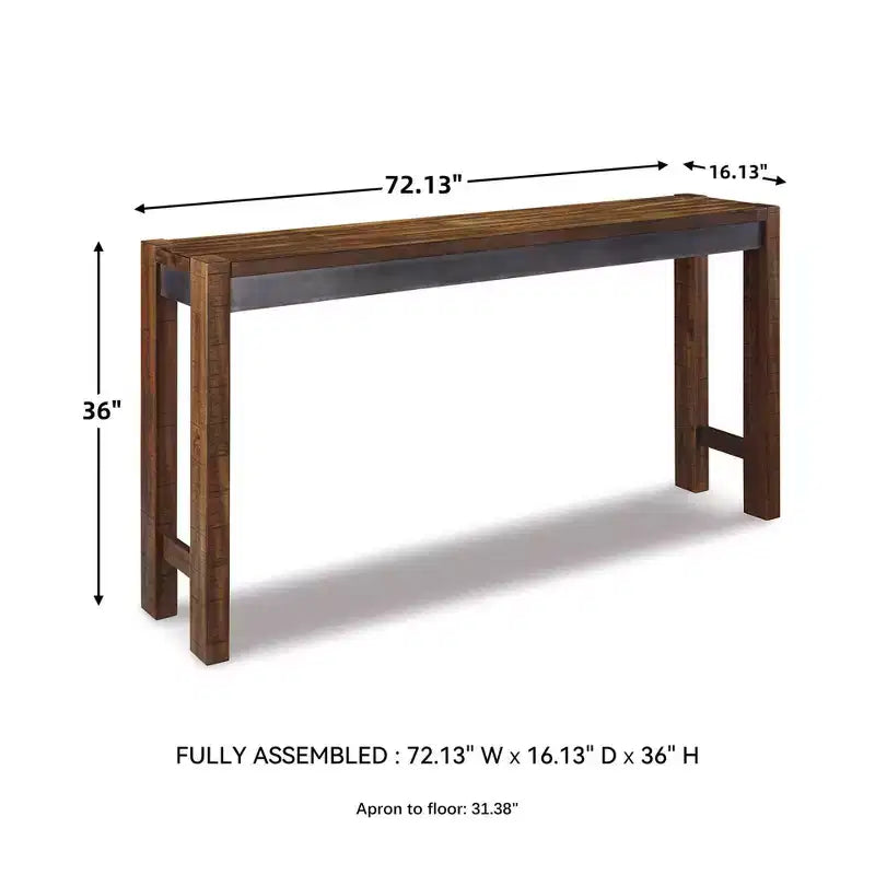 Tavolo da pranzo altezza bancone impiallacciato in legno 72,13'' x 36''