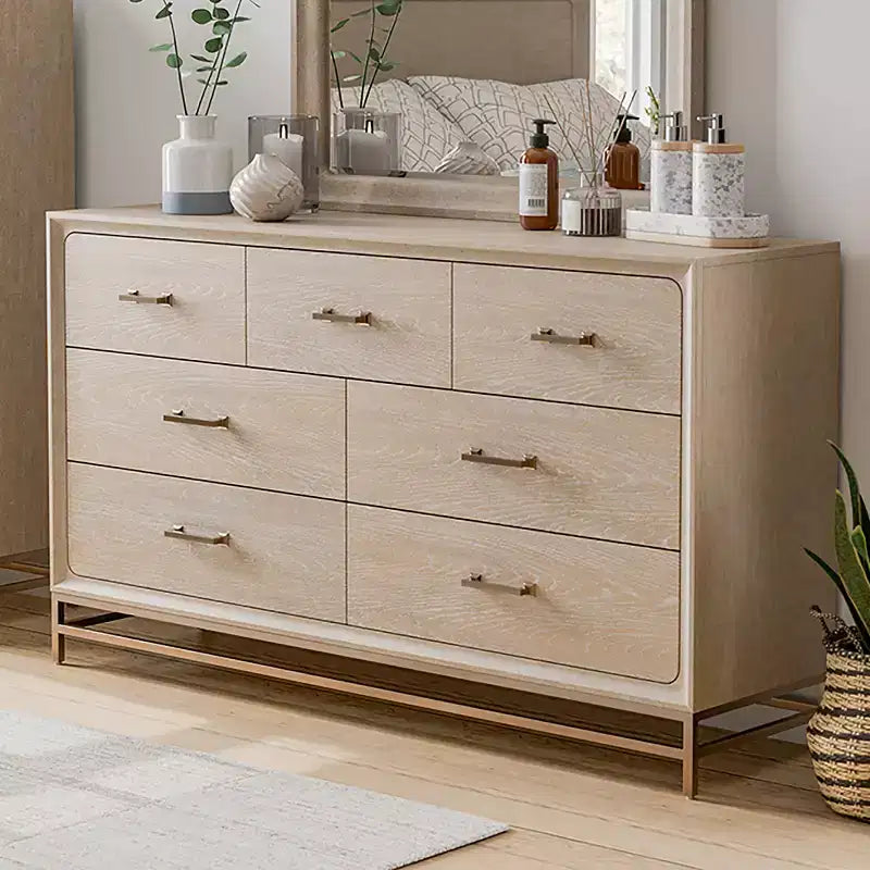 HOMES: Inside + Out Neovesi Dresser Boho 7 Drawer Oak