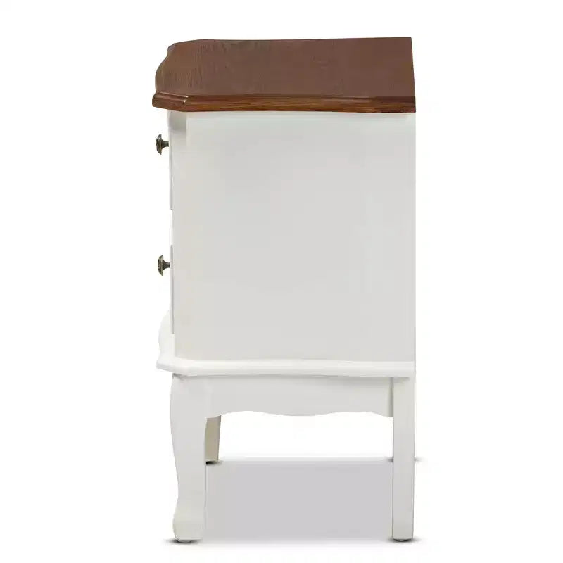 Comodino con 2 cassetti in legno di abete e MDF 19,3'' x 23,4''