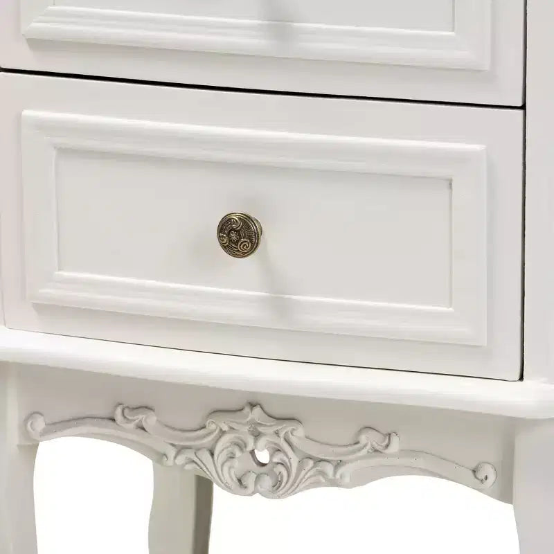 Fir Wood MDF 2-Drawer Nightstand 19.3'' x 23.4''