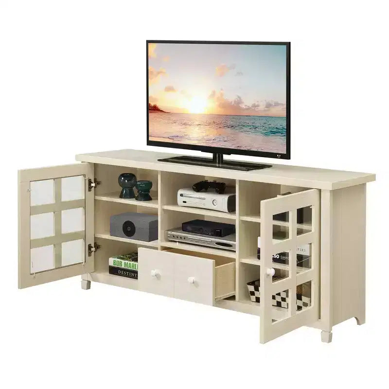 Mobile TV in MDF con ante in vetro 58.75'' x 26.5''