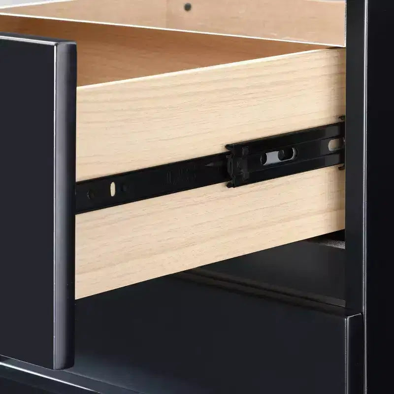 Aluminum Rubberwood 2-Drawer Nightstand 23.25'' x 22.25''