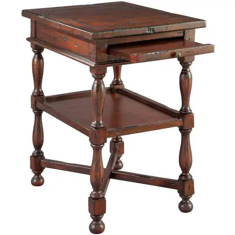Tavolino in Mogano con Base a Crociera 40,6 x 68,6 cm