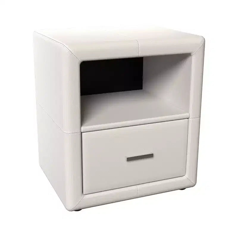 Comodino in similpelle e legno composito 48 x 53,3 cm