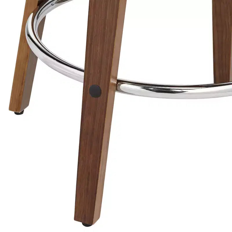 Sgabello da bancone girevole in velluto e compensato 21,5'' x 39''
