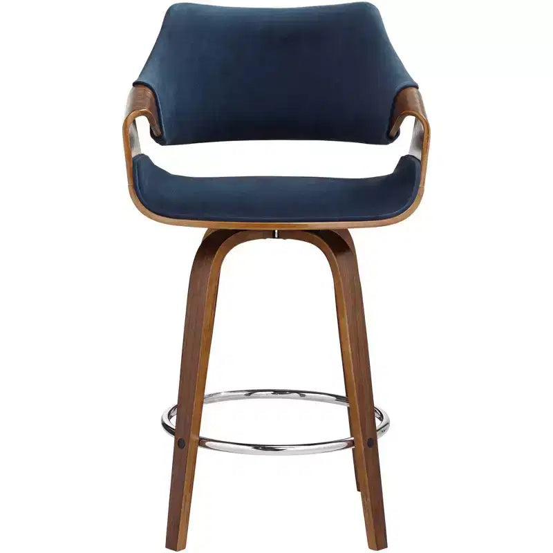 Sgabello da bancone girevole in velluto e compensato 21,5'' x 39''