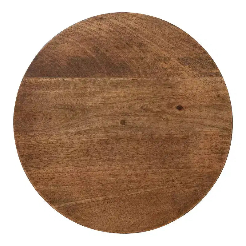 Tavolino rotondo in legno di mango con base a X, 38 x 66 cm