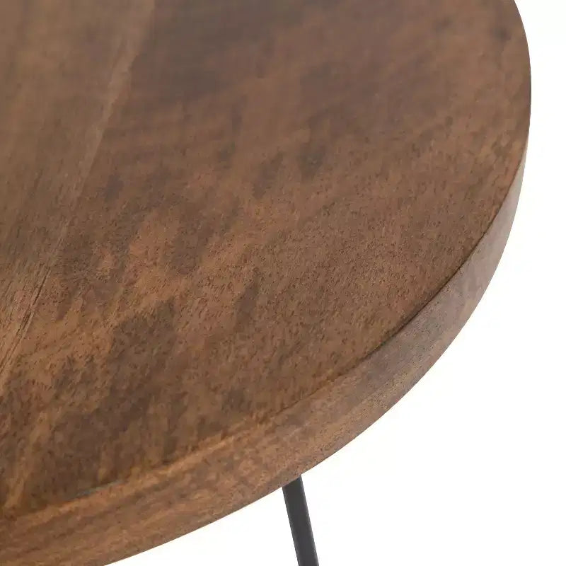 Tavolino rotondo in legno di mango con base a X, 38 x 66 cm