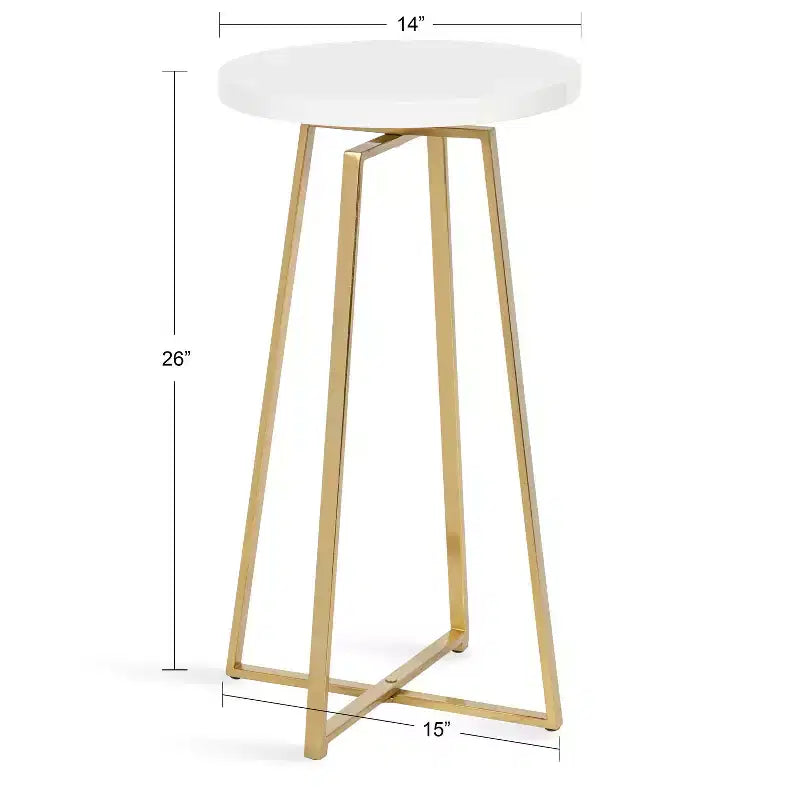 Tavolino rotondo in legno di mango con base a X, 38 x 66 cm