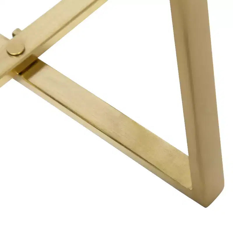 Tavolino rotondo in legno di mango con base a X, 38 x 66 cm