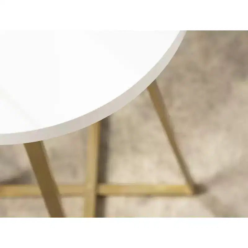 Tavolino rotondo in legno di mango con base a X, 38 x 66 cm