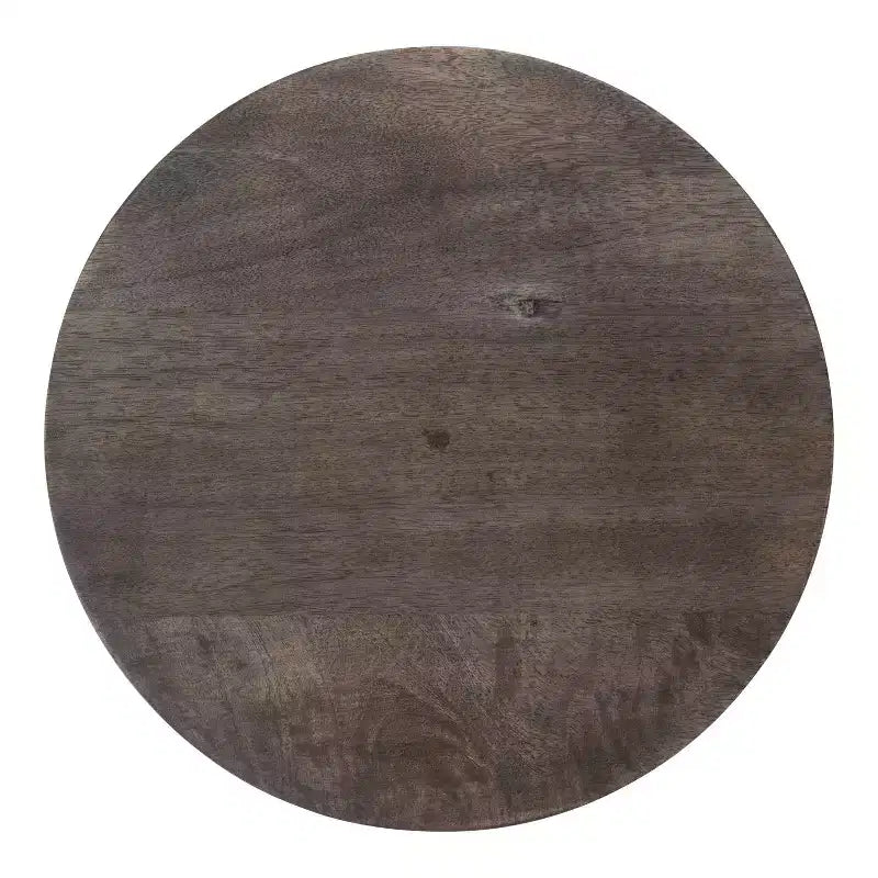 Tavolino rotondo in legno di mango con base a X, 38 x 66 cm