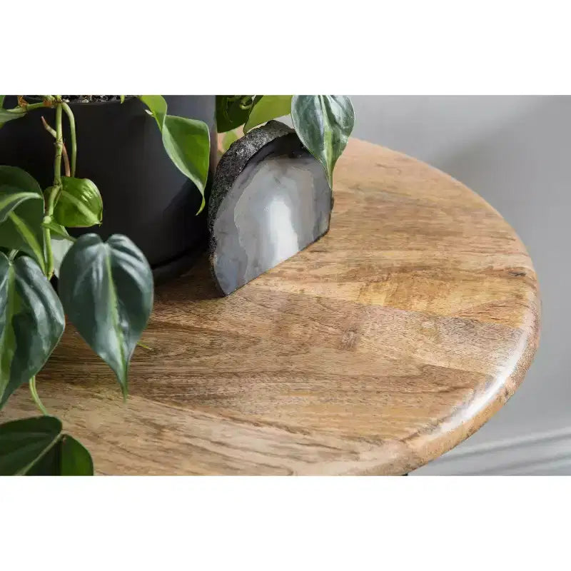 Tavolino Rotondo in Legno di Mango e Ferro 45 x 56 cm