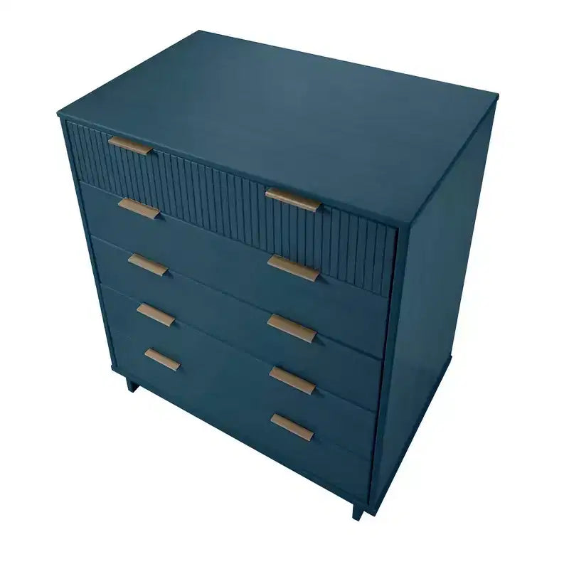 Comò alto in legno a 5 cassetti 96 x 124,4 cm