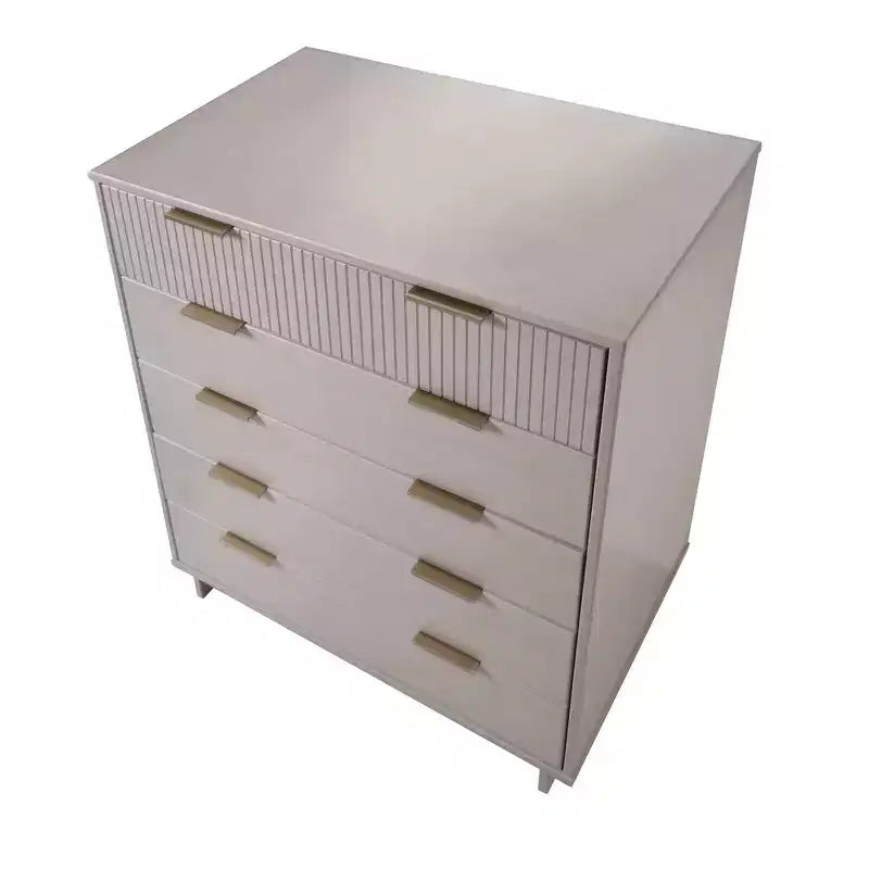Comò alto in legno a 5 cassetti 96 x 124,4 cm