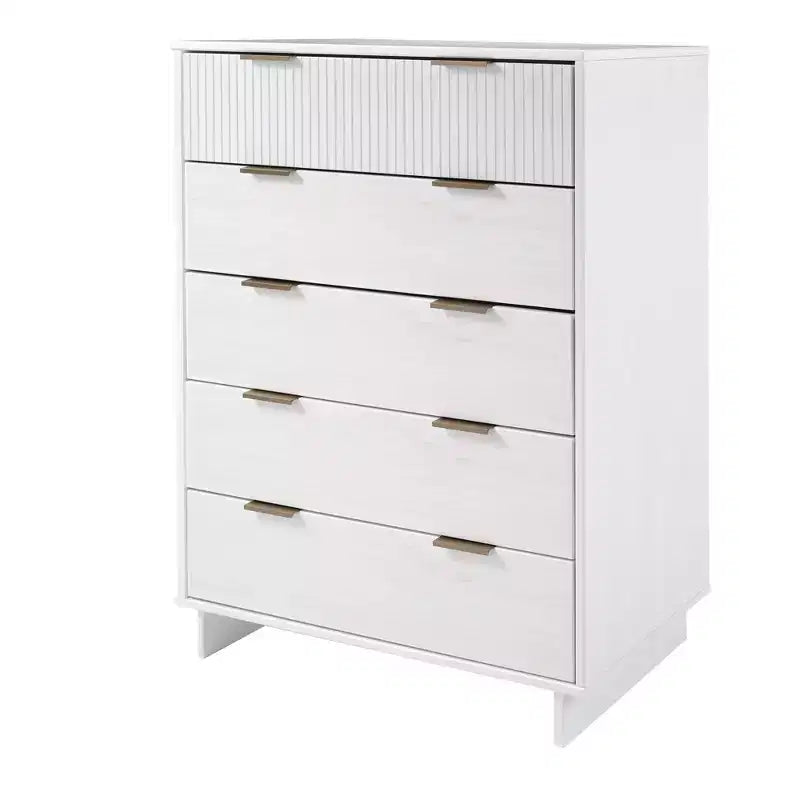 Comò alto in legno a 5 cassetti 96 x 124,4 cm