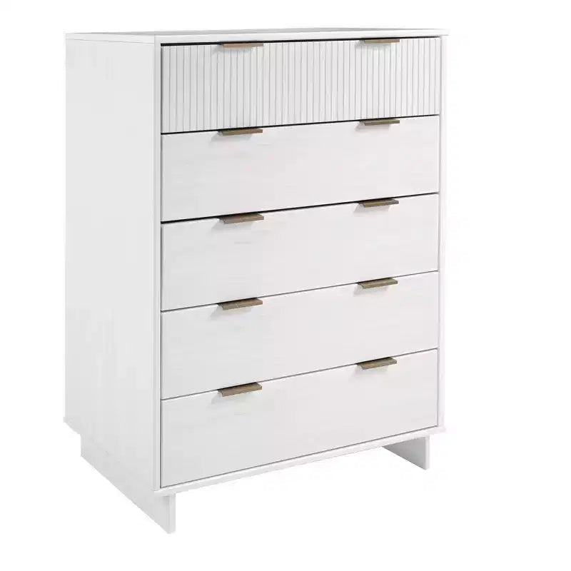 Comò alto in legno a 5 cassetti 96 x 124,4 cm