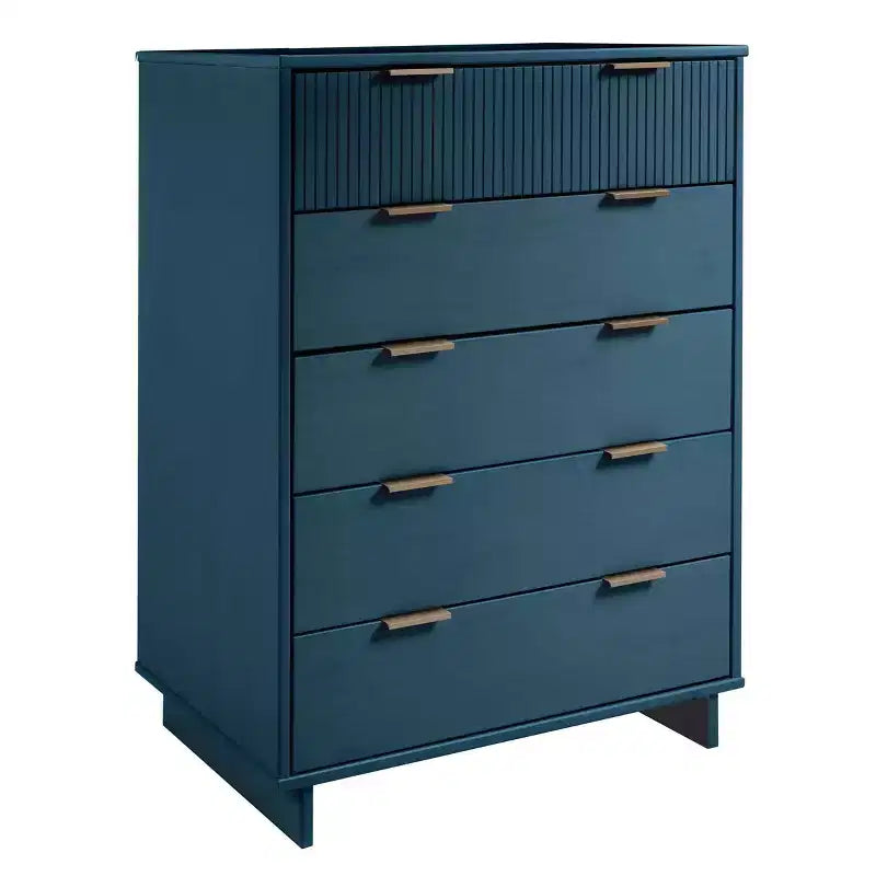 Comò alto in legno a 5 cassetti 96 x 124,4 cm