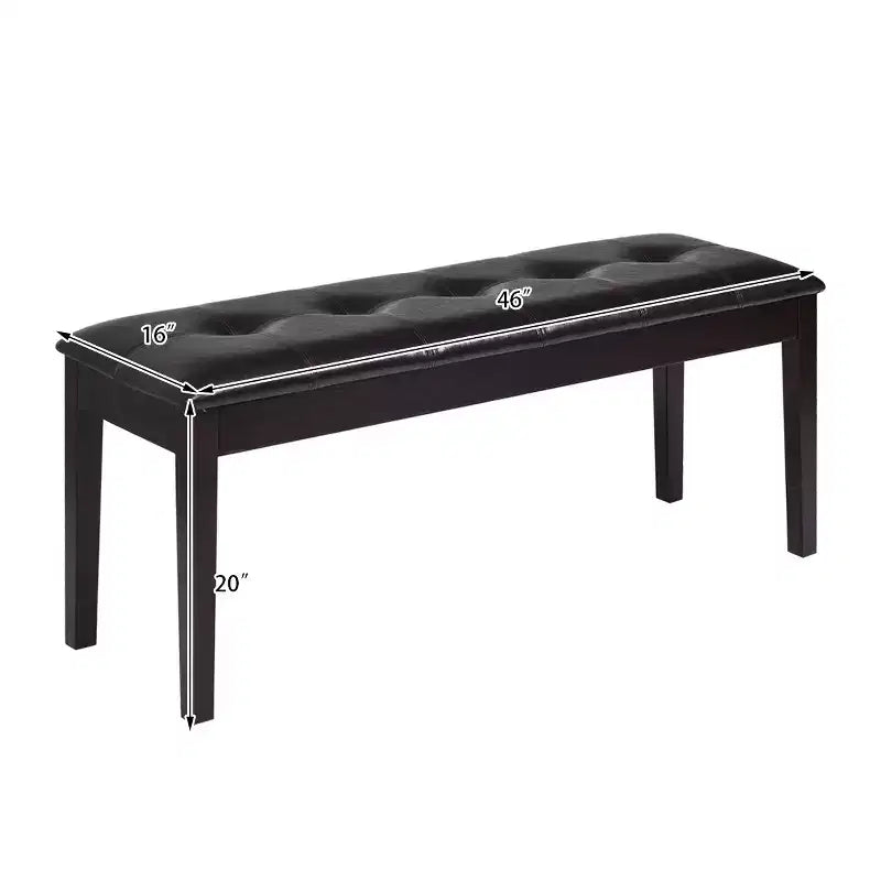 Panca da pranzo imbottita in PU in legno massello 46'' x 16''