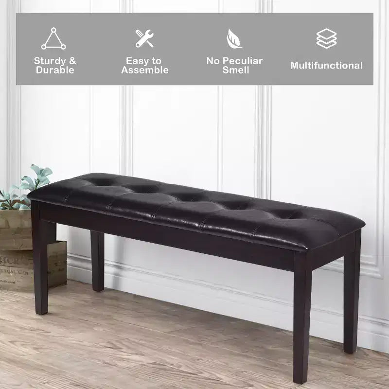 Panca da pranzo imbottita in PU in legno massello 46'' x 16''