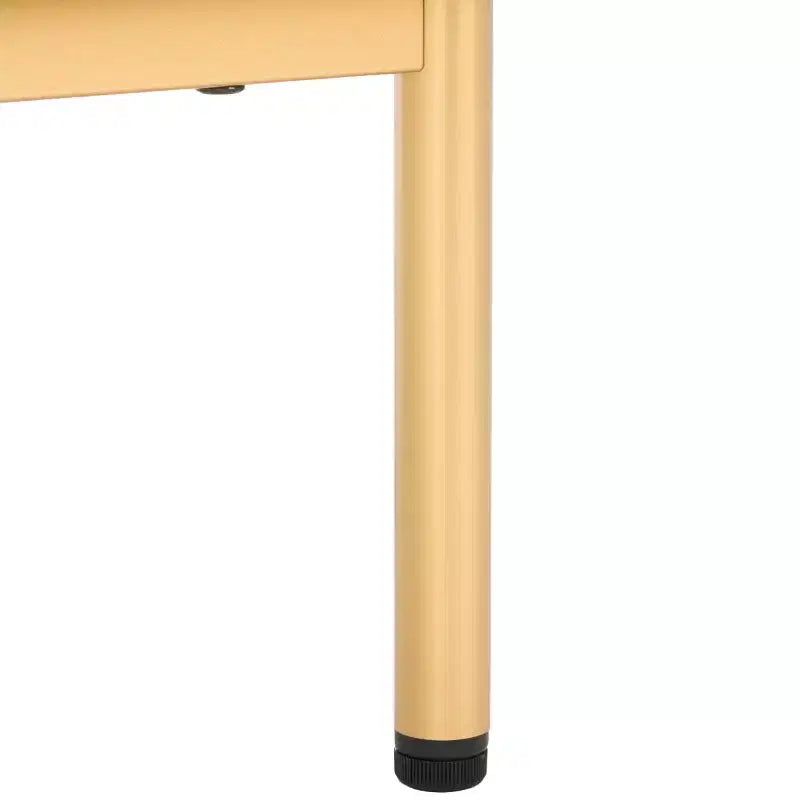 Comodino a 1 cassetto con ripiano aperto, finitura noce, gambe in metallo nero