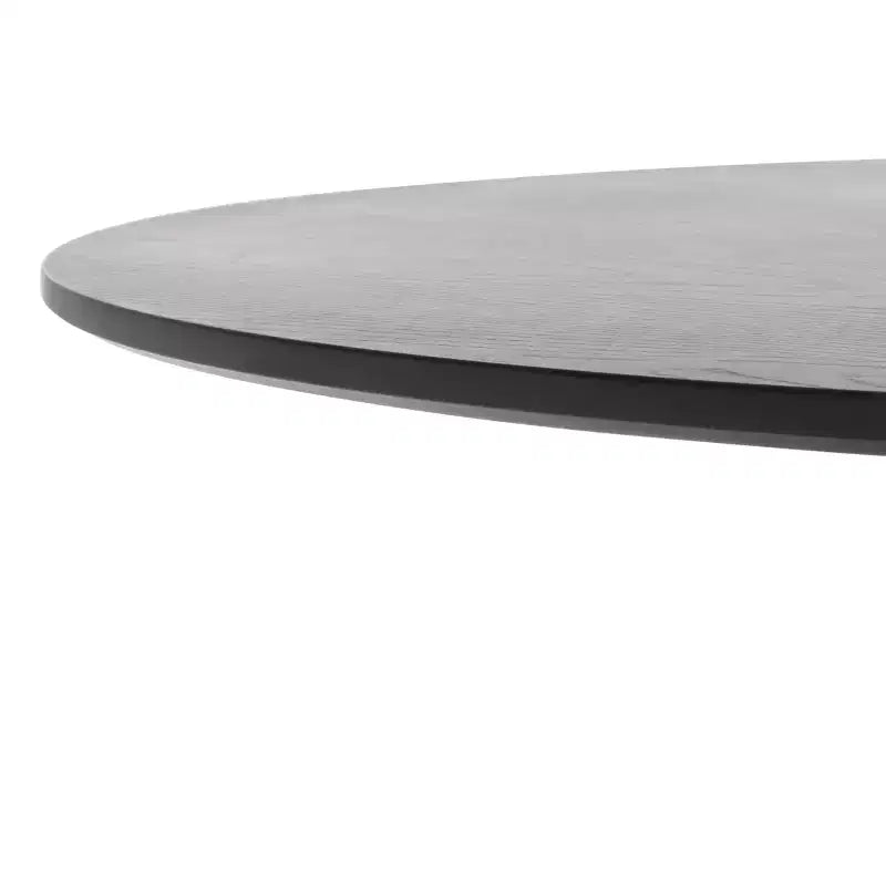 Tavolo da pranzo rotondo, nero, in mogano e MDF, 100 cm
