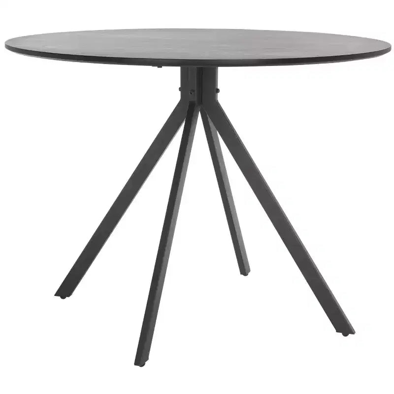 Tavolo da pranzo rotondo, nero, in mogano e MDF, 100 cm