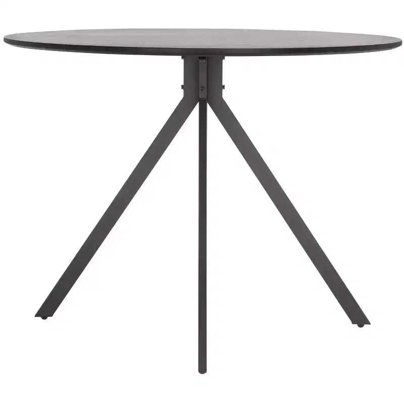 Tavolo da pranzo rotondo, nero, in mogano e MDF, 100 cm