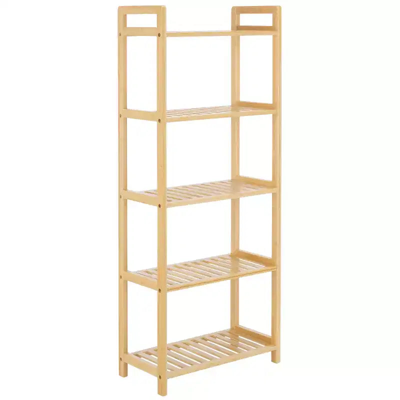 Scaffale in bambù a scala a 5 ripiani, naturale, 127,5 cm H