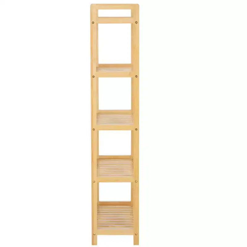 Scaffale in bambù a scala a 5 ripiani, naturale, 127,5 cm H