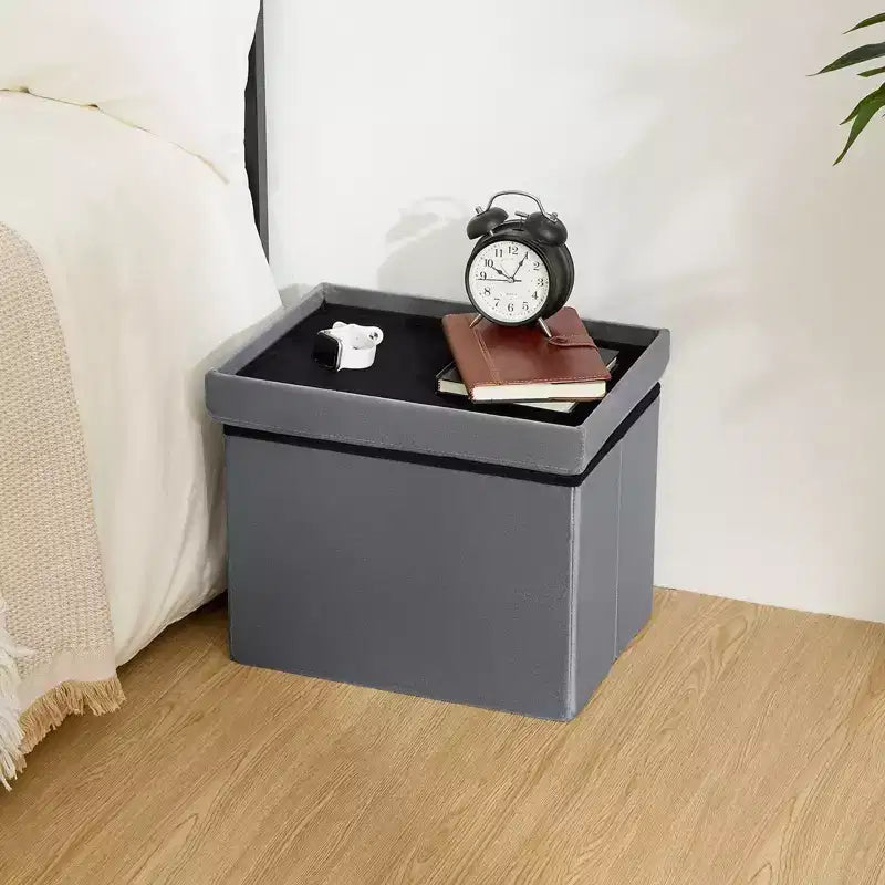 Panca contenitore pieghevole in velluto da 40 cm, poggiapiedi contenitore per giocattoli, capacità 150 kg, camera da letto e soggiorno