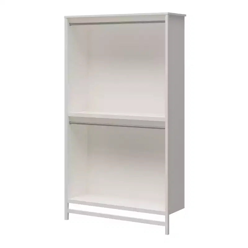 Torre armadio extra large a 2 ripiani con doppio bastone appendiabiti, Rovere Avorio