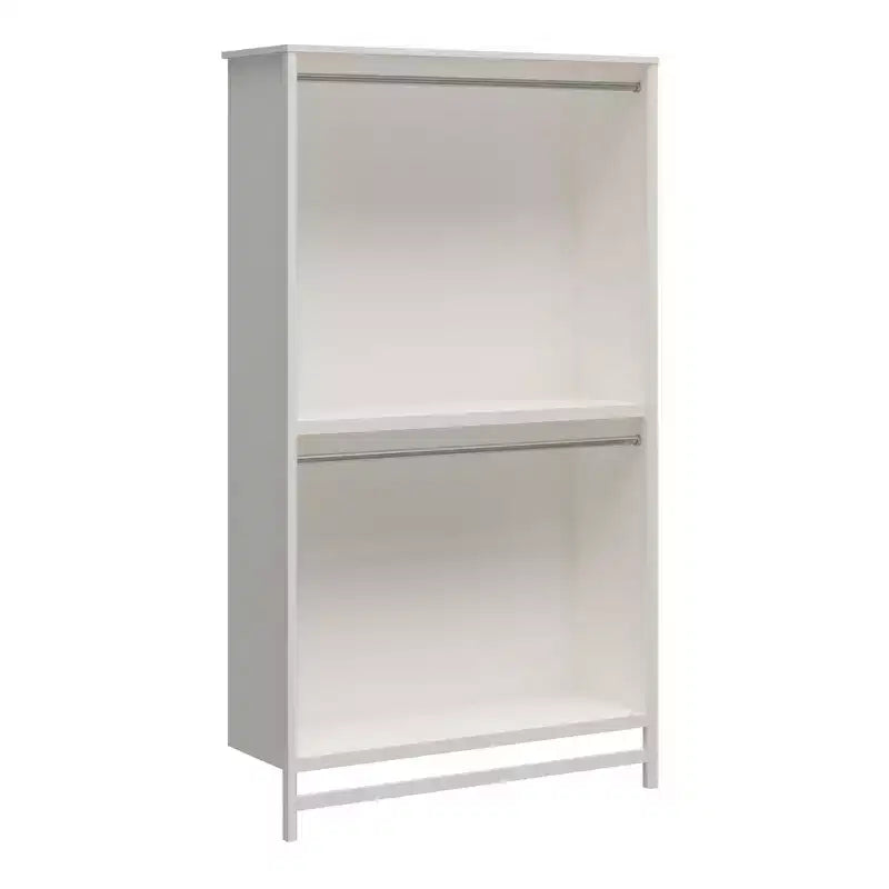 Torre armadio extra large a 2 ripiani con doppio bastone appendiabiti, Rovere Avorio