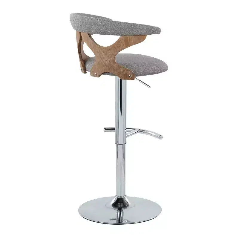 Sgabello da bar girevole regolabile in metallo cromato e poliestere, set da 2, 20.75" x 42.25"