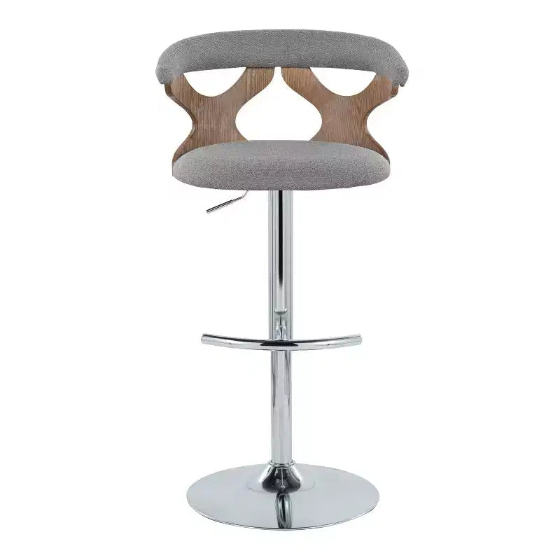 Sgabello da bar girevole regolabile in metallo cromato e poliestere, set da 2, 20.75" x 42.25"