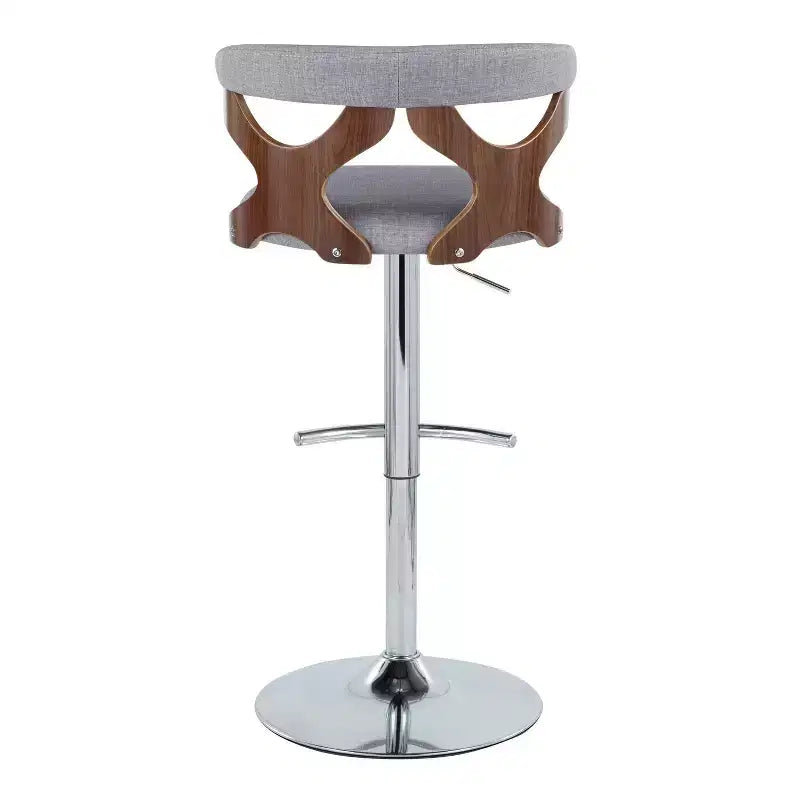 Sgabello da bar girevole regolabile in metallo cromato e poliestere, set da 2, 20.75" x 42.25"