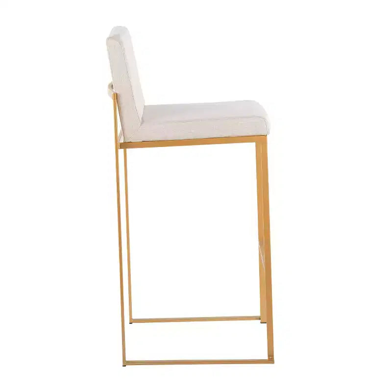 Set di 3 sgabelli da bar in metallo e poliestere 42 x 103 cm