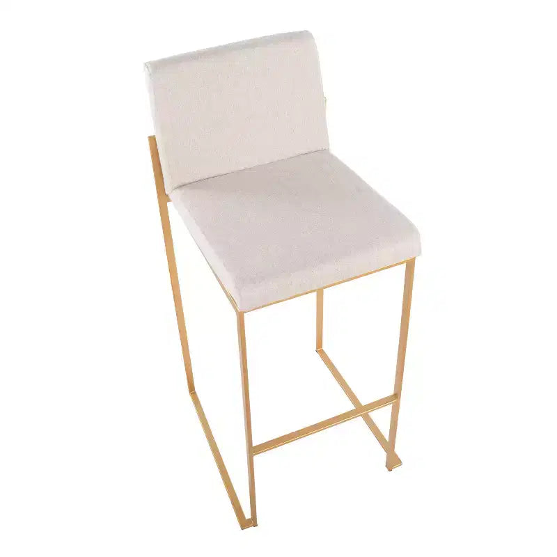 Set di 3 sgabelli da bar in metallo e poliestere 42 x 103 cm