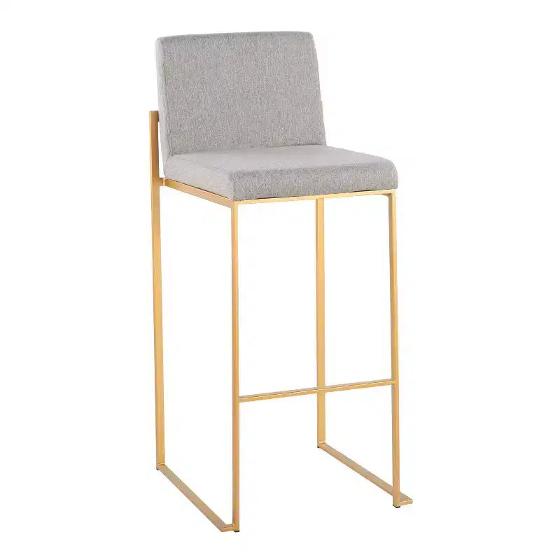 Set di 3 sgabelli da bar in metallo e poliestere 42 x 103 cm