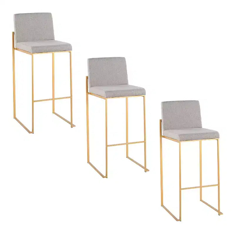Metal Polyester Barstool Set of 3 16.5'' x 40.5''